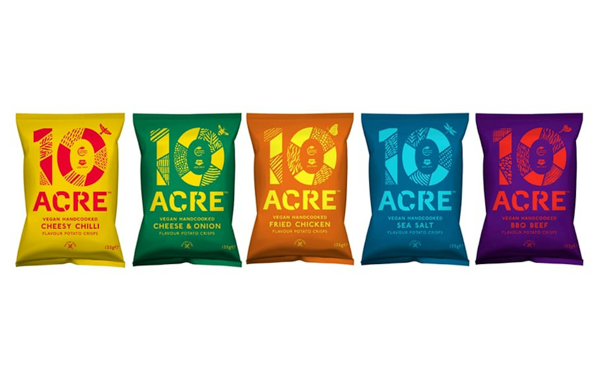 Better for you, and for the planet: 10 acre relaunch with all new range of HFSS compliant, vegan, carbon neutral, hand-cooked crisps