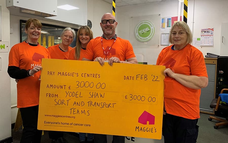 Yodel colleagues donate over £3,000 to Maggie’s Cancer Centre in Oldham